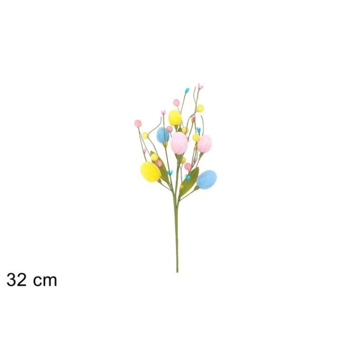 SPILLONE 32CM C  UOVA FIOCCATE E BACCHE COLORATE